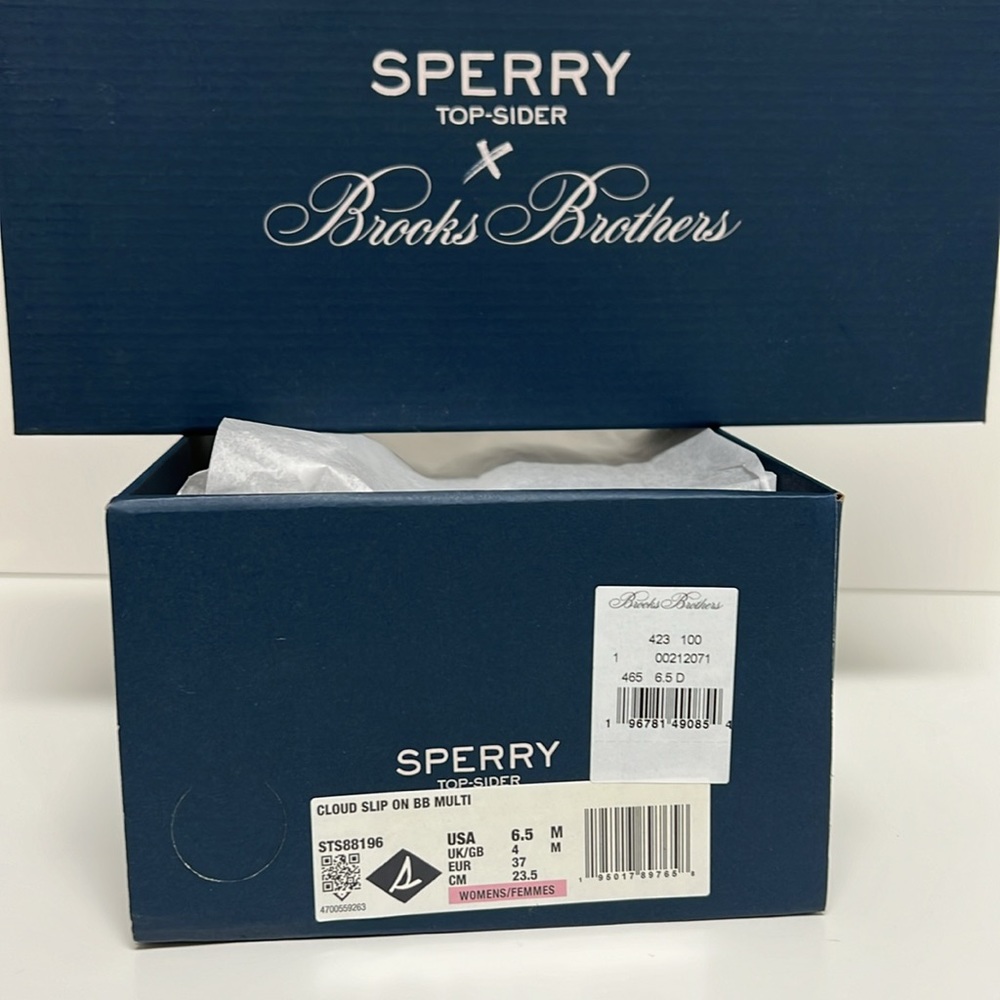 ✨SPERRY x BROOKS BROTHERS ✨ "Seersucker" Slip On - Picture 15 of 15